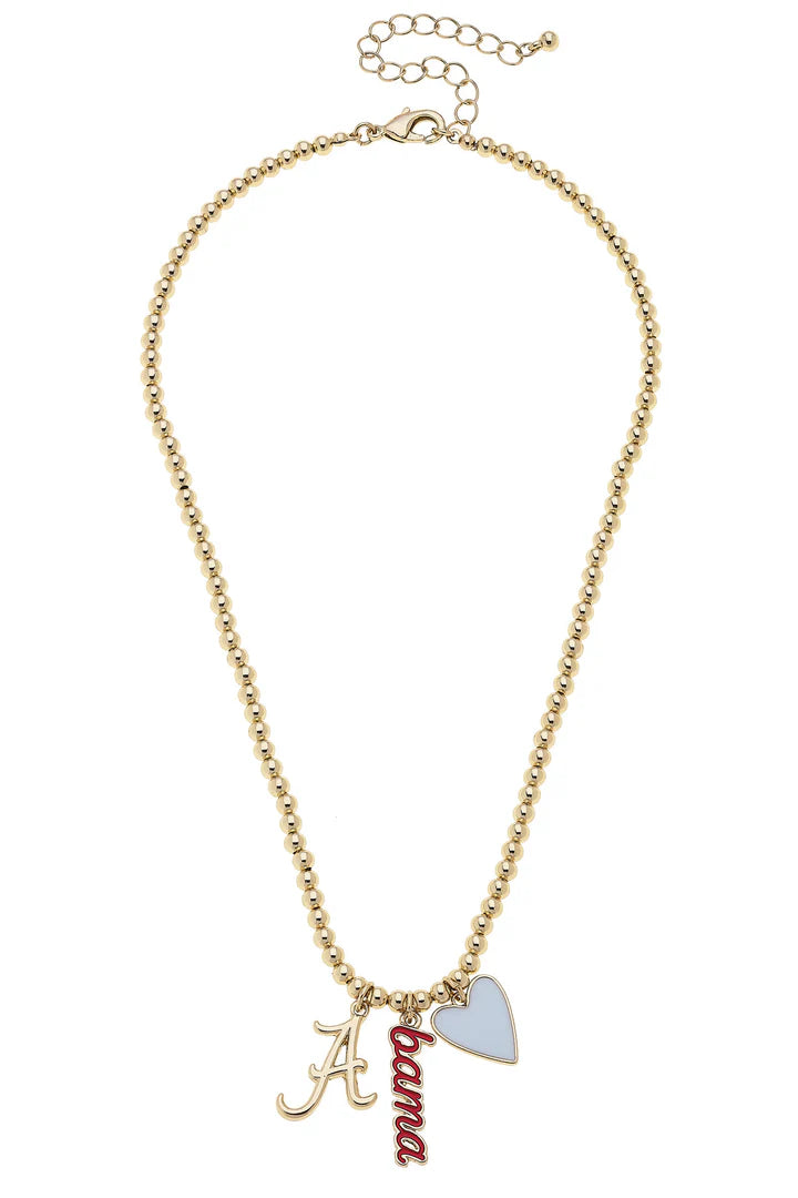 Collegiate Ball Bead Charm Necklace