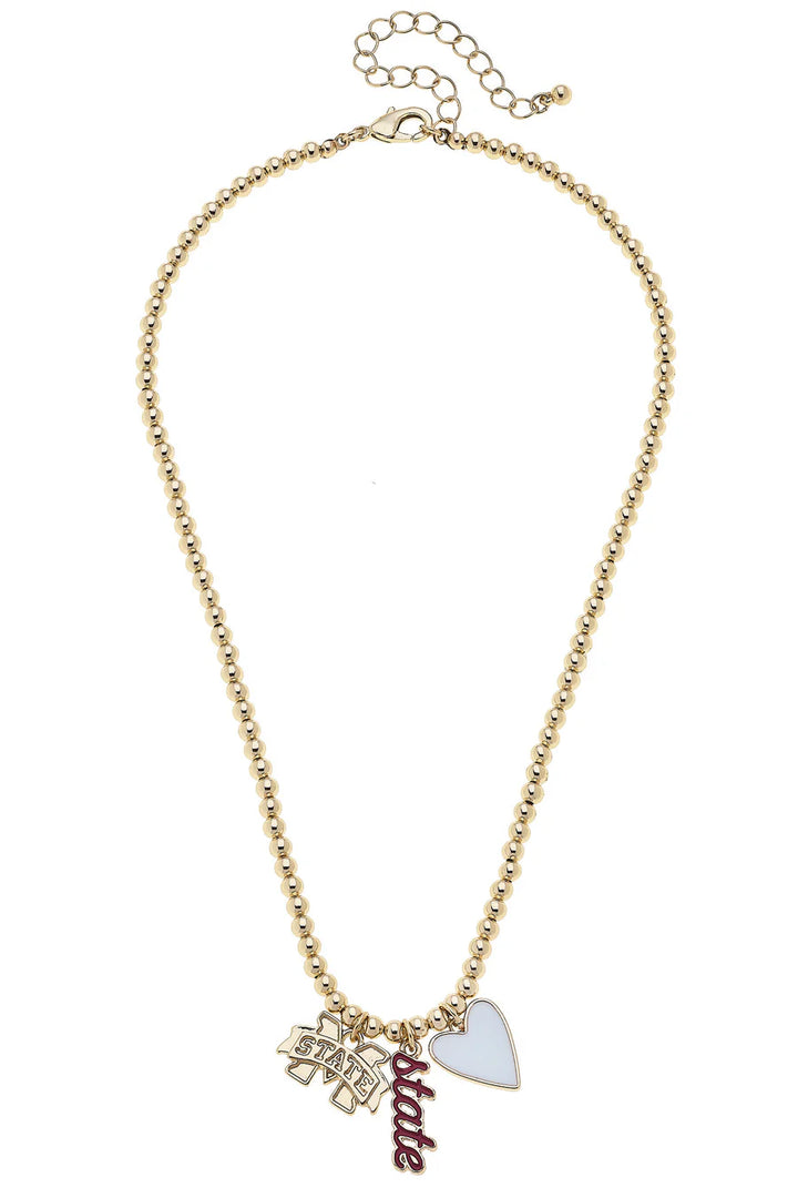 Collegiate Ball Bead Charm Necklace