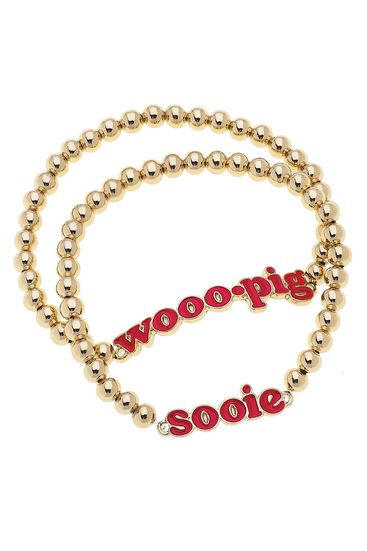 Collegiate Ball Bead Bracelet Set