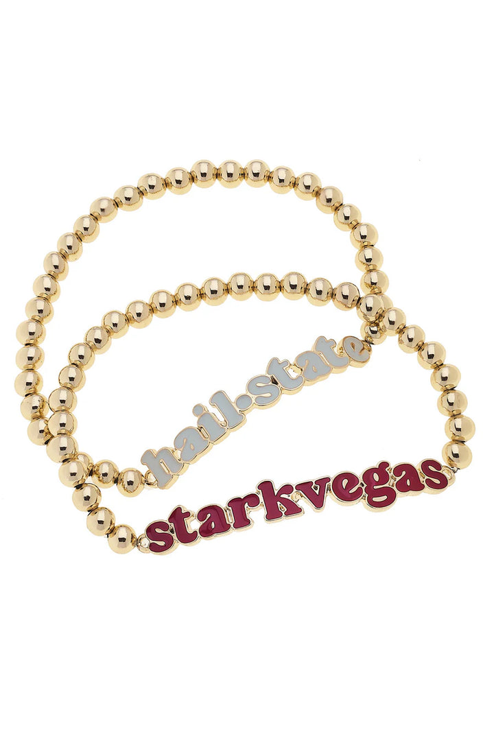 Collegiate Ball Bead Bracelet Set