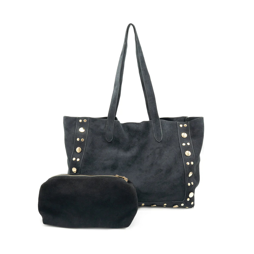 Studded Large Suede Tote