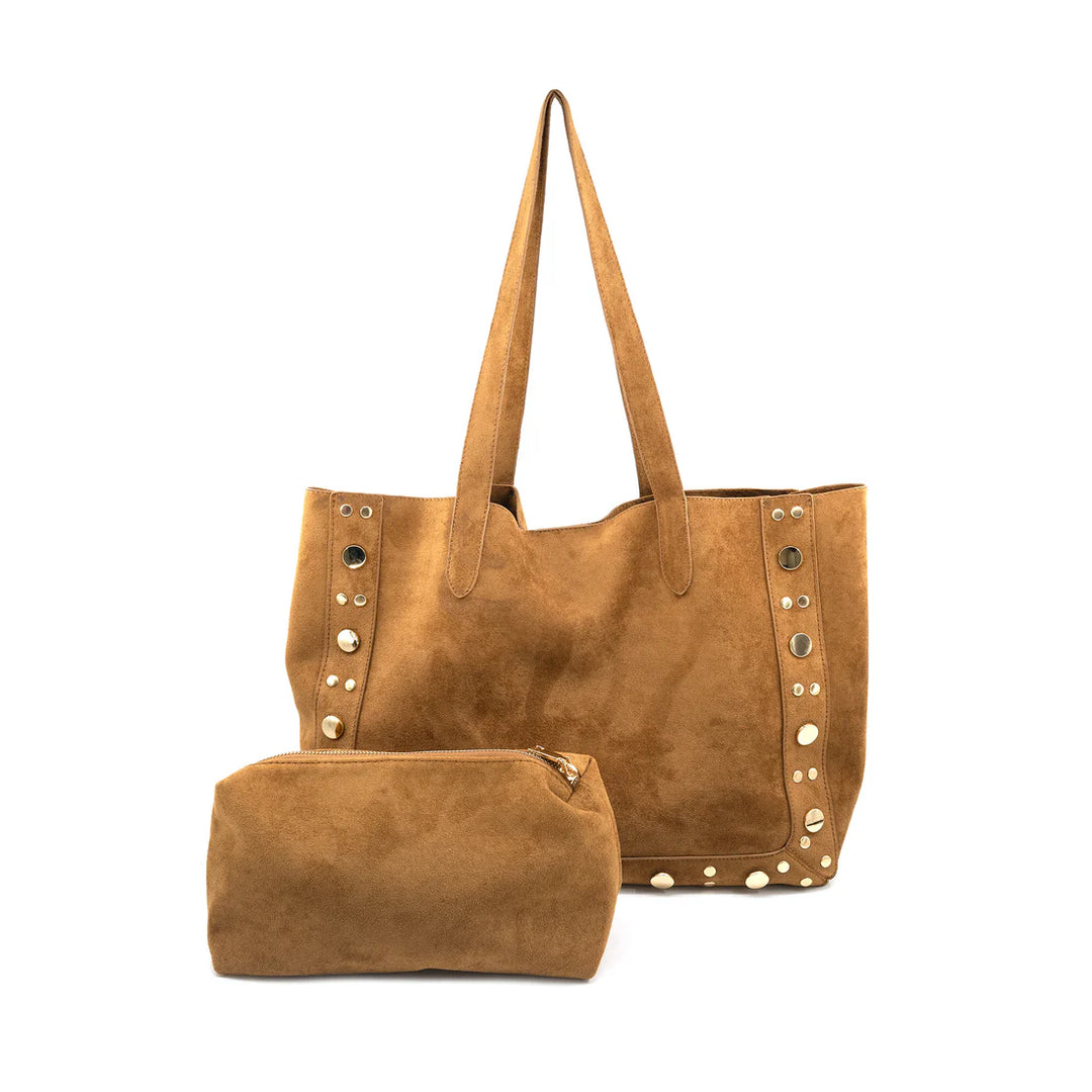 Studded Large Suede Tote
