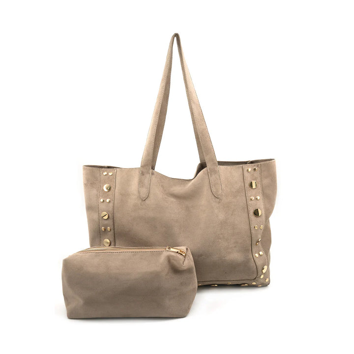 Studded Large Suede Tote