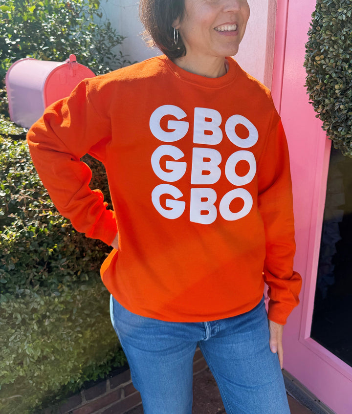 Collegiate Metallic Puff Letter Sweatshirt