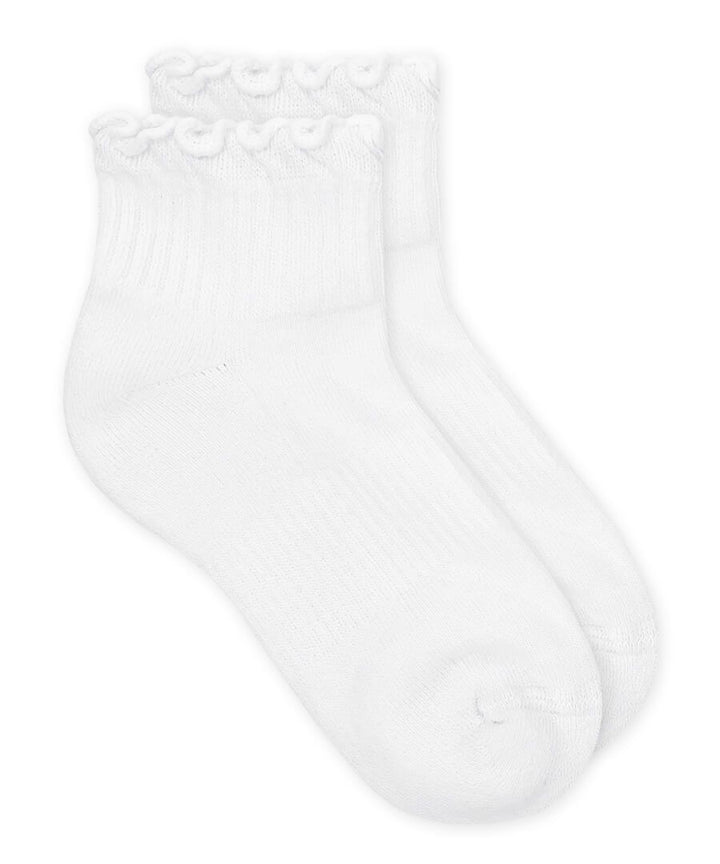 Smooth Toe Ruffle Ripple Edge Sport Quarter Socks by Jefferies Socks (1 Pair)