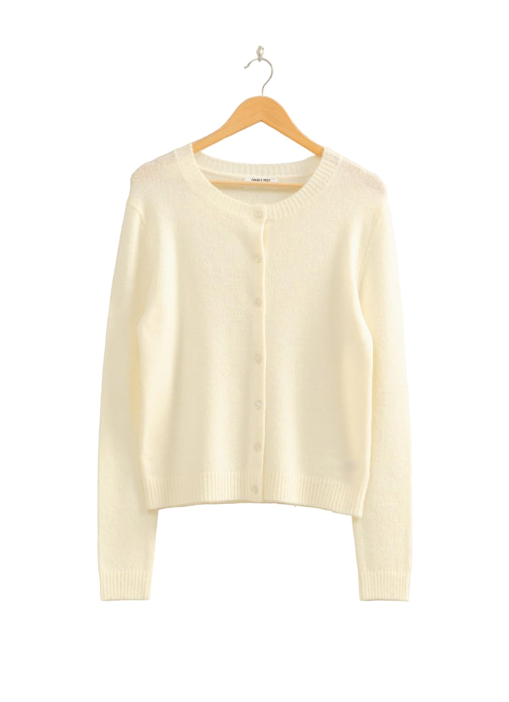 Crew Neck Buttoned Cardigan