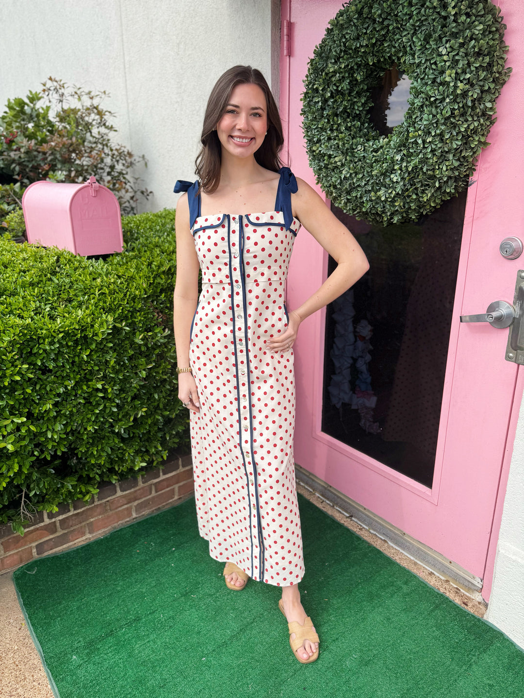 Marlie Polka Dot Midi Dress
