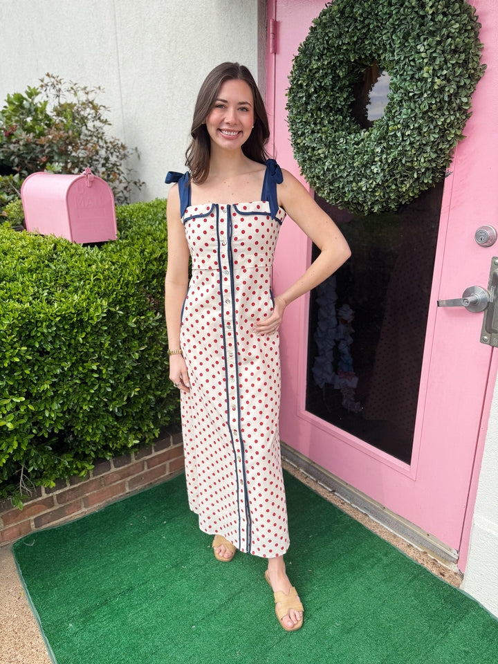 Marlie Polka Dot Midi Dress