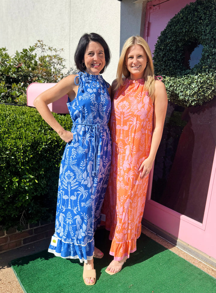 Kimana Floral Halter Neck Maxi Dress