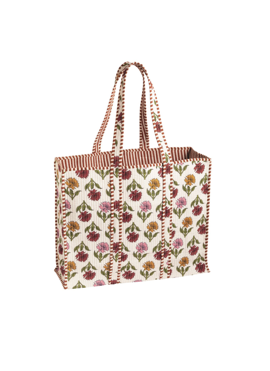 Harvest Block Print Tote &amp; Cosmetic Bag