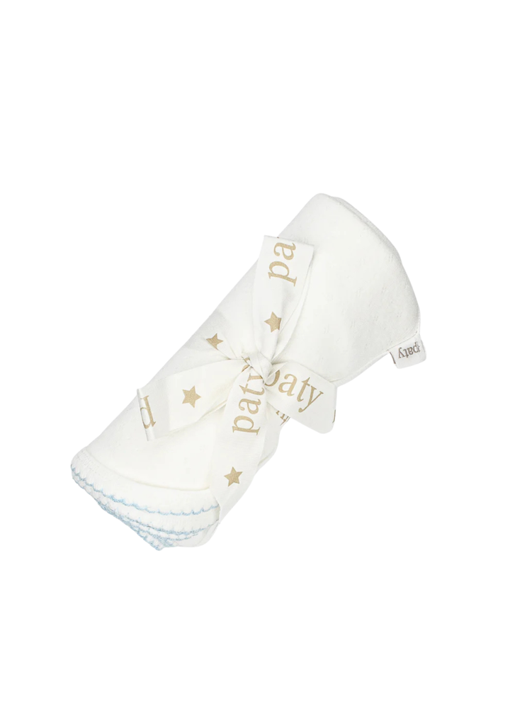 Wrap baby in soft simplicity with this pointelle knit blanket, thoughtfully crafted from breathable 100% organic cotton for everyday comfort. The delicate pointelle texture offers a classic, lightweight feel while remaining cozy and versatile for nursery use, stroller rides, tummy time, or quiet cuddles. Designed with a clean, timeless finish, this essential blanket makes a beautiful gift and a practical staple for baby’s earliest days.&amp;nbsp;
