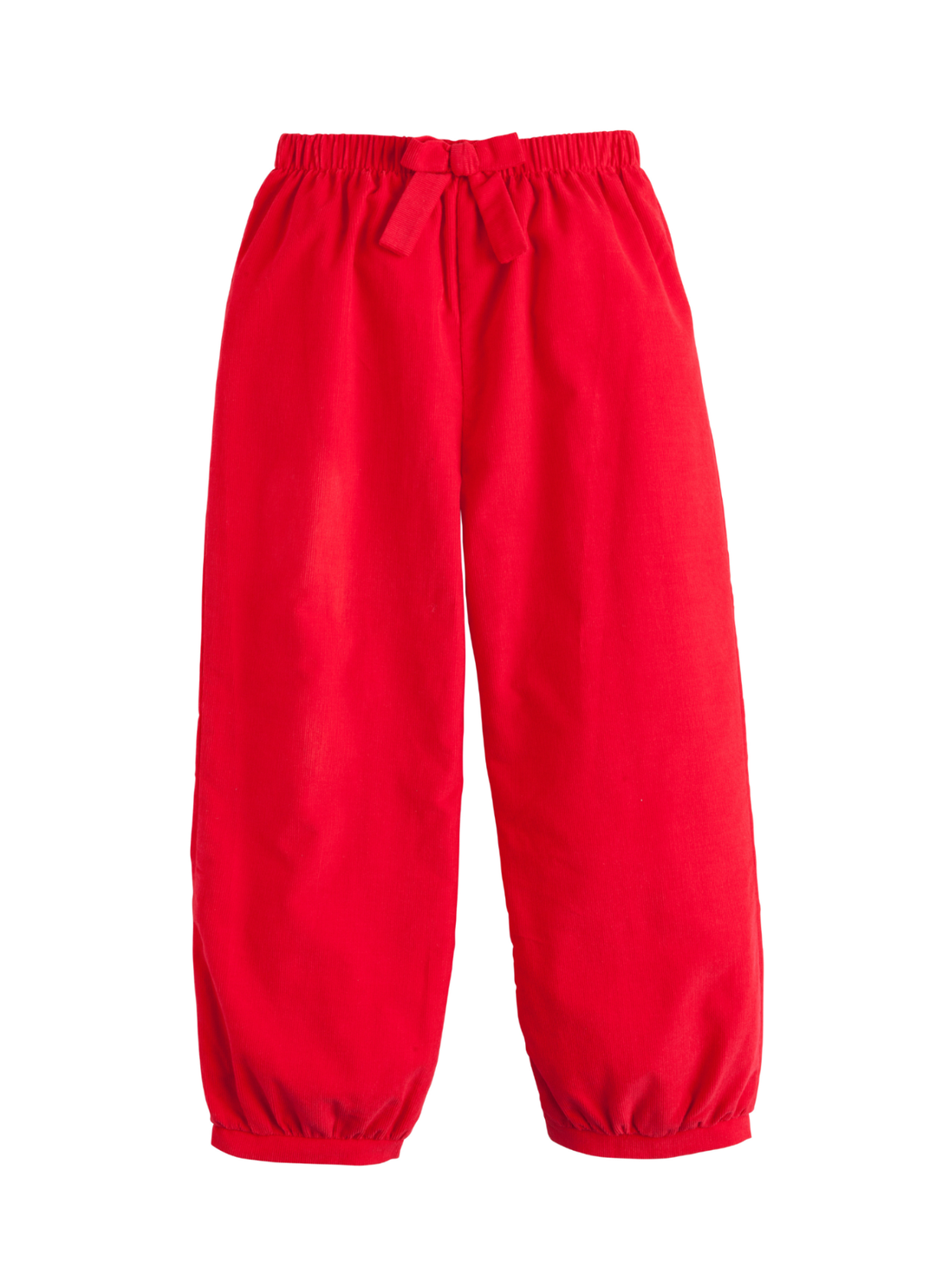 Banded Bow Pants in Red Corduroy