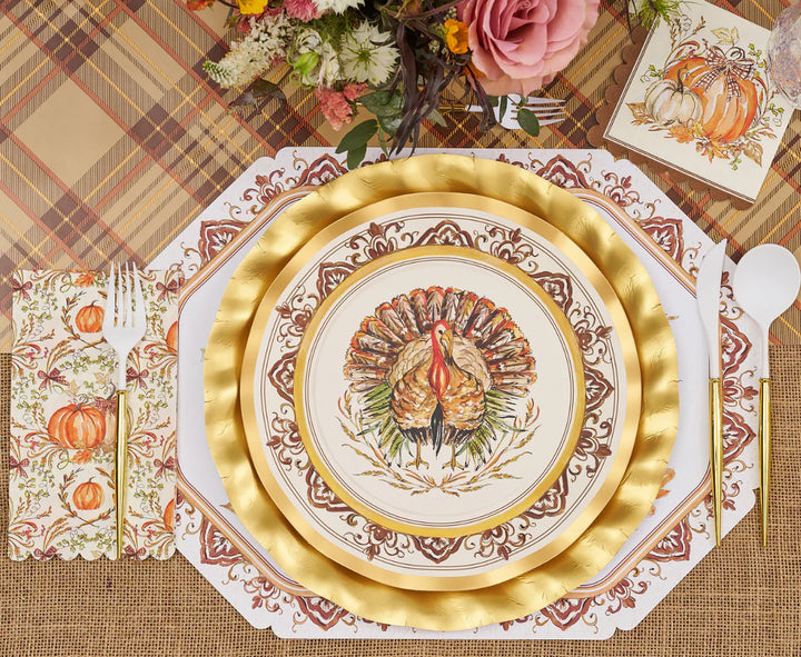 Turkey & Gourds Thanksgiving Tableware