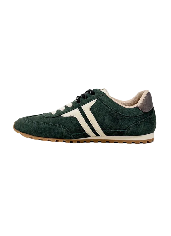 Sarah Forest Green Suede Sneaker by Shu Shop