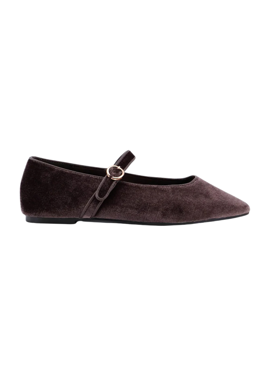 Annabelle Taupe Velvet Mary Jane Ballet by ShuShop