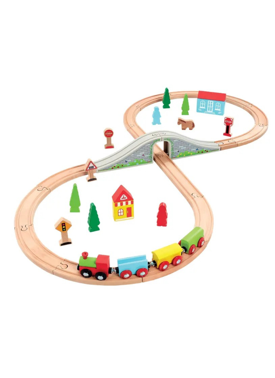 Wooden Little Town Train Adventure Set