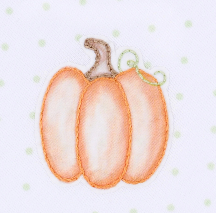 Baby Pumpkin Hand-Embroidered Ruffle Short Sleeve Bubble
