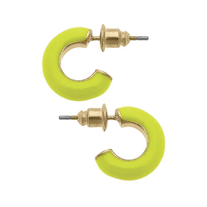 Kelley Coated Enamel Hoop Earrings
