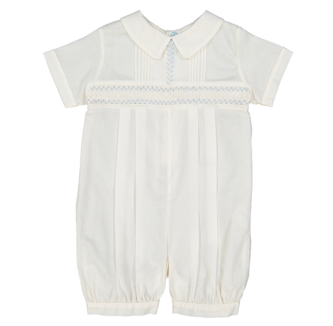 - 65% Poly, 35% Cotton
- Machine washable
- Imported
- Closes with Snaps on the Crotch and 3 buttons down the Back