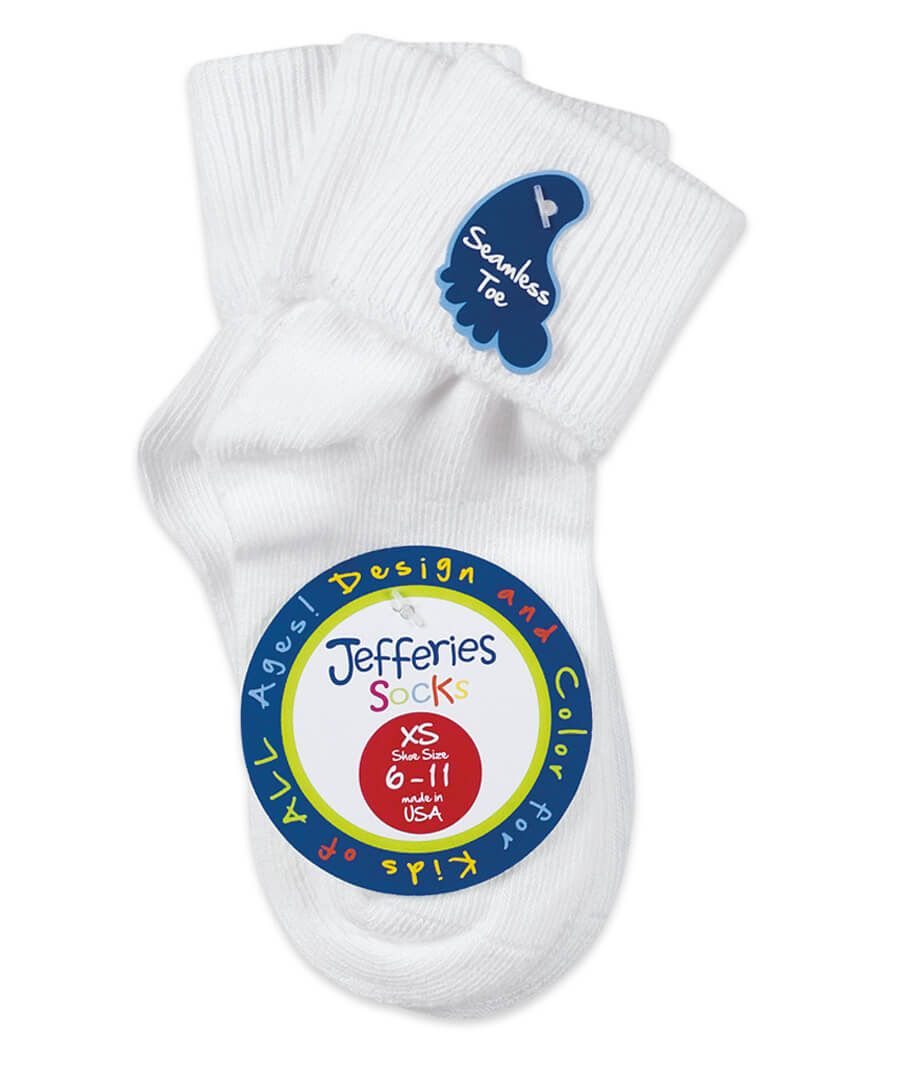 White socks with a label on a white background