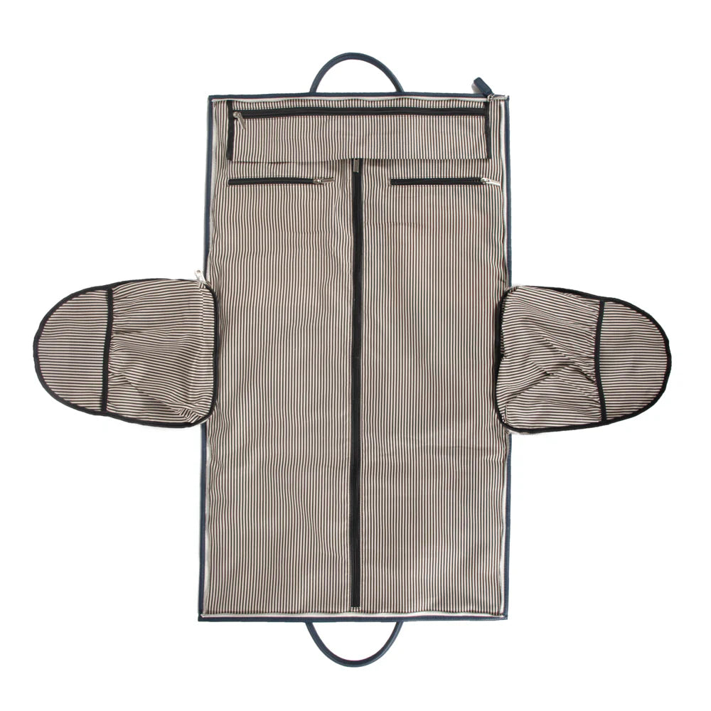 navy trim travel bag