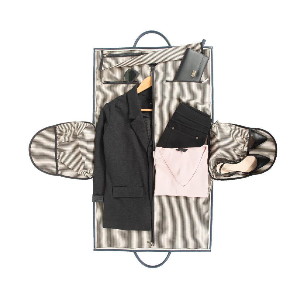 navy trim travel bag