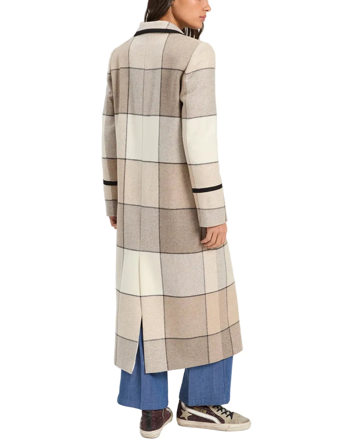 Ecru Plaid Coat by Vilagallo