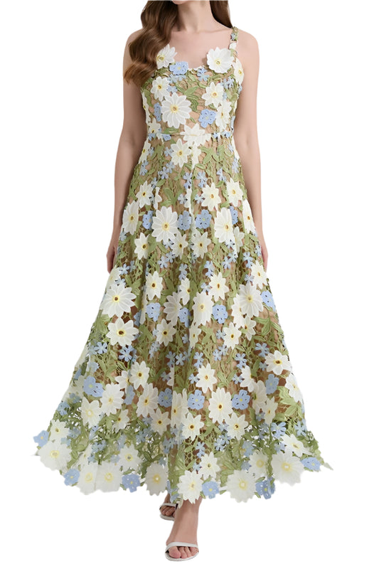 Ivey Floral Lace Midi Dress