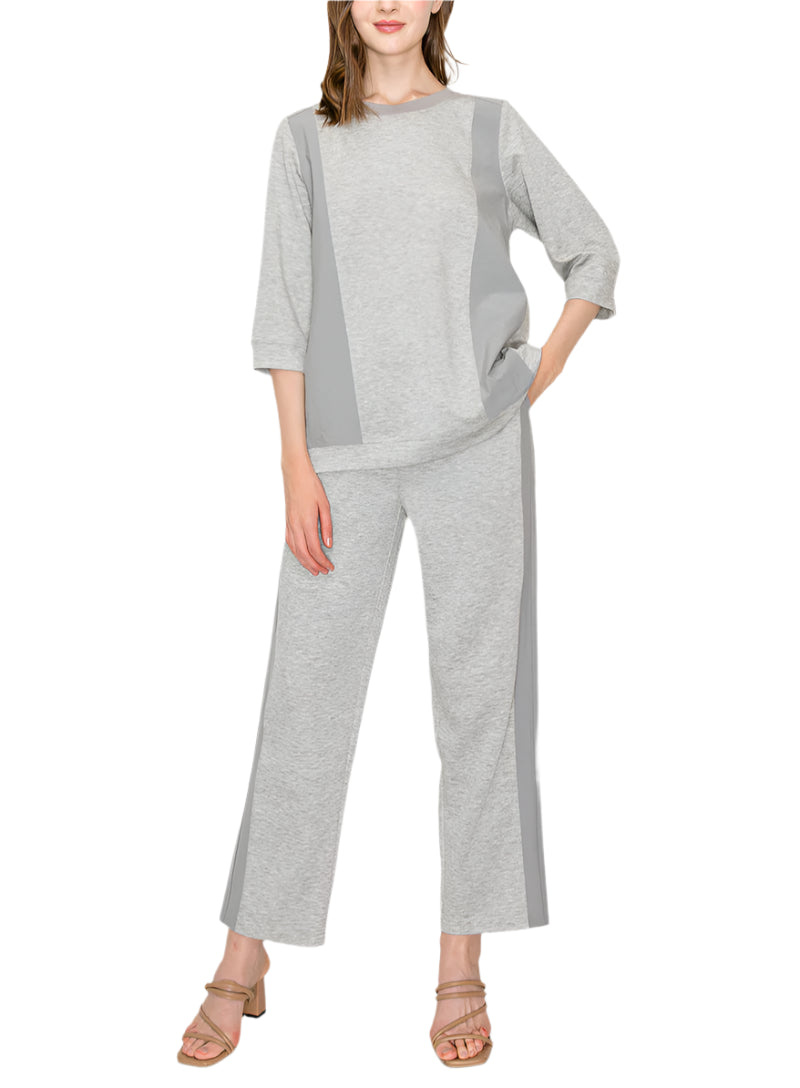 he Jary Pant. Comfortable loungewear made with high quality stretch pointe knit and woven cotton mix . Straight leg. Ankle pant. Easy relax fit. Stylist and comfort.