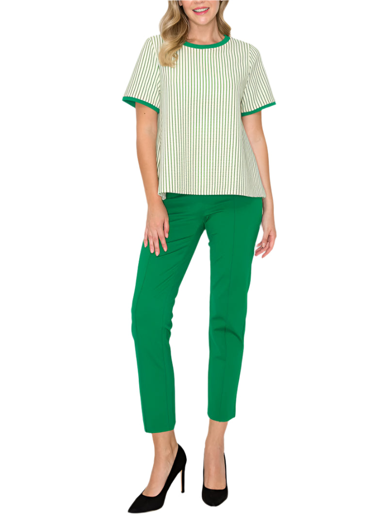 The Paul Pant. A chic casual solid color ankle pant. Perfect for office wear or casual everyday. Front seam detail. Elastic waist. Skinny pant. Stylist and comfort