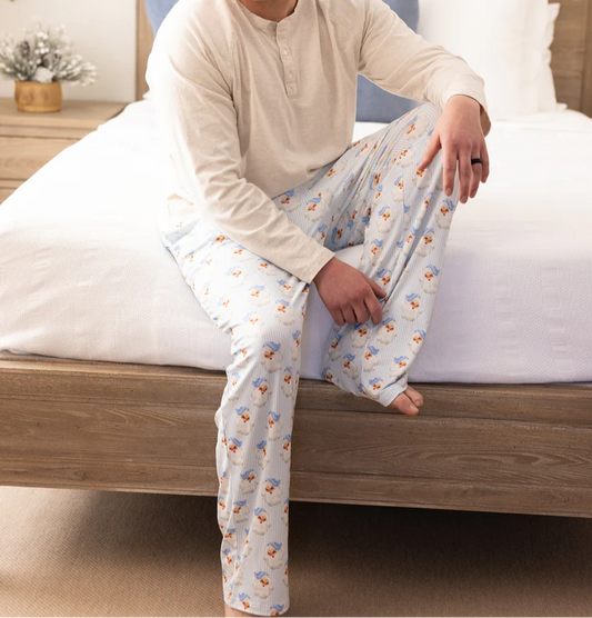 Santa Baby Blue Mens PJ Pants