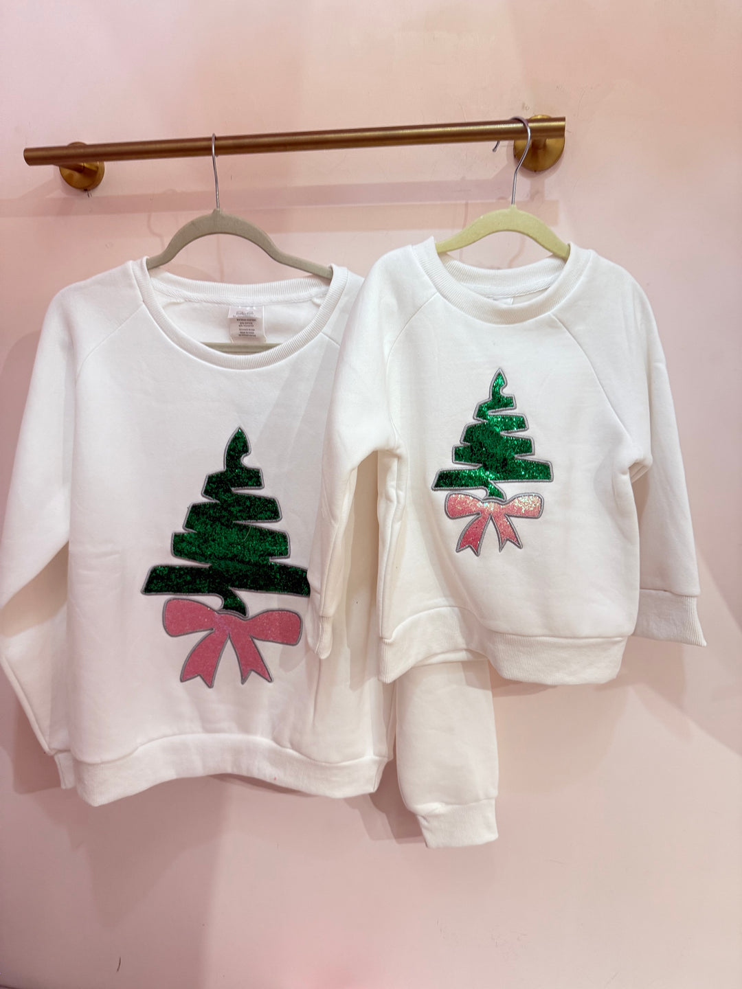 Sequin Christmas Tree & Bow Sweatshirt