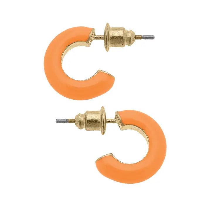 Kelley Coated Enamel Hoop Earrings