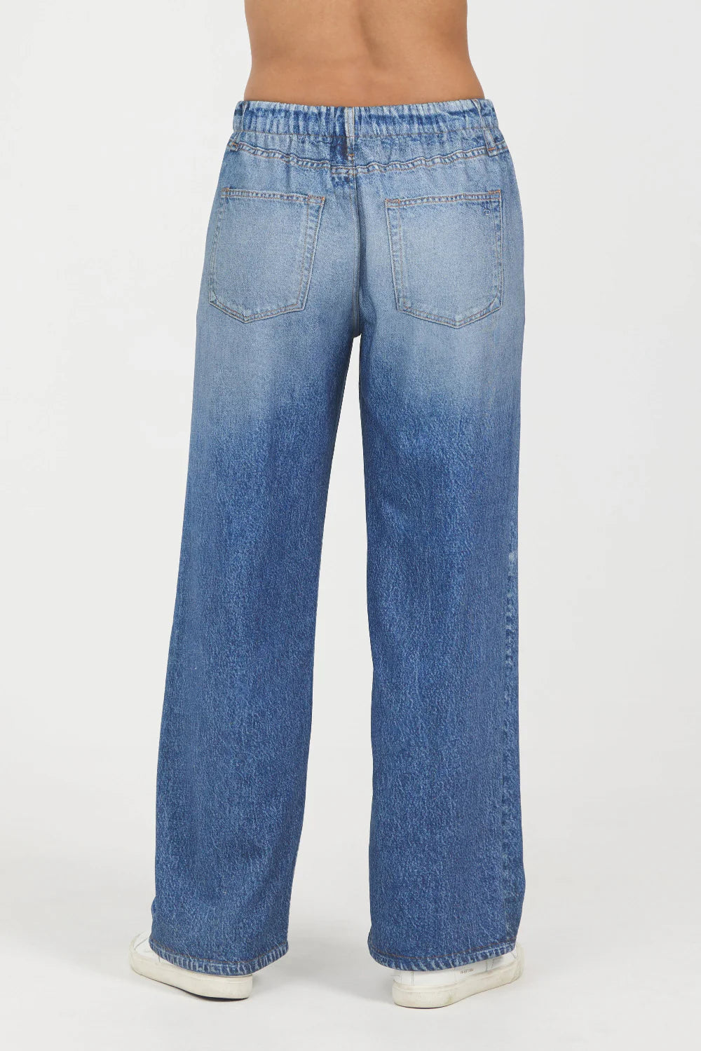 Callie Medium Denim Fleece Wide Leg Pant