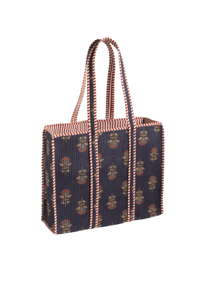 Harvest Block Print Tote &amp; Cosmetic Bag