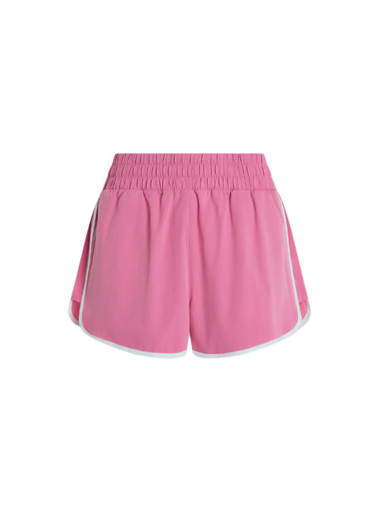 Made from durable yet soft Ripstop fabric, these shorts feature a curved hem with contrasting binding for style and unrestricted movement. The internal brief offers support, while the back waistband pocket ensures convenient storage.