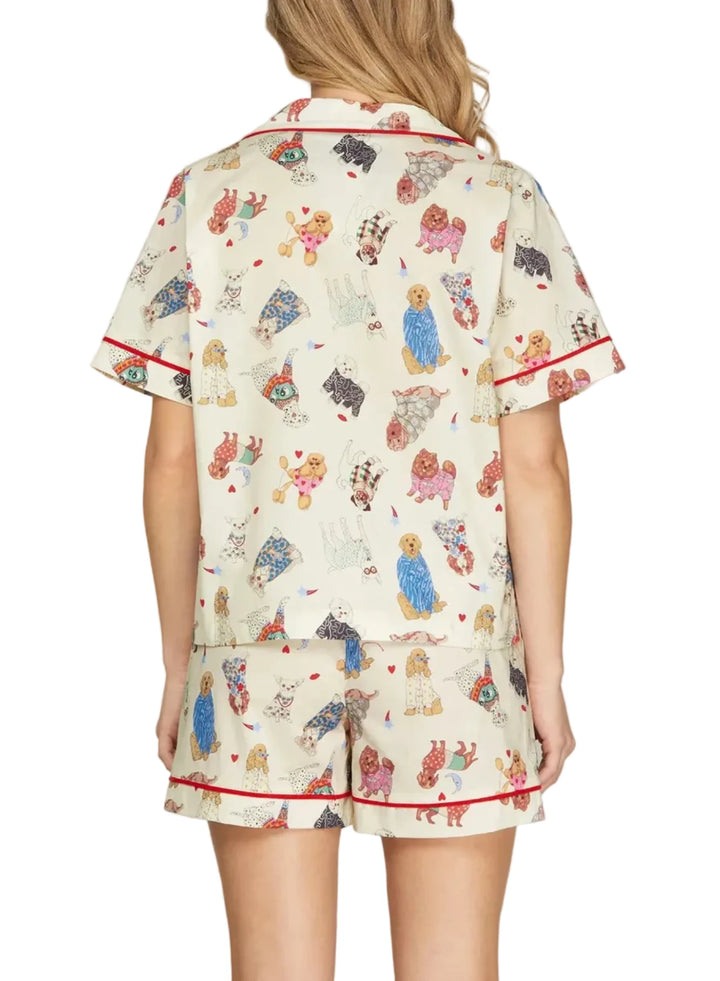 Dog Pajama Short Set