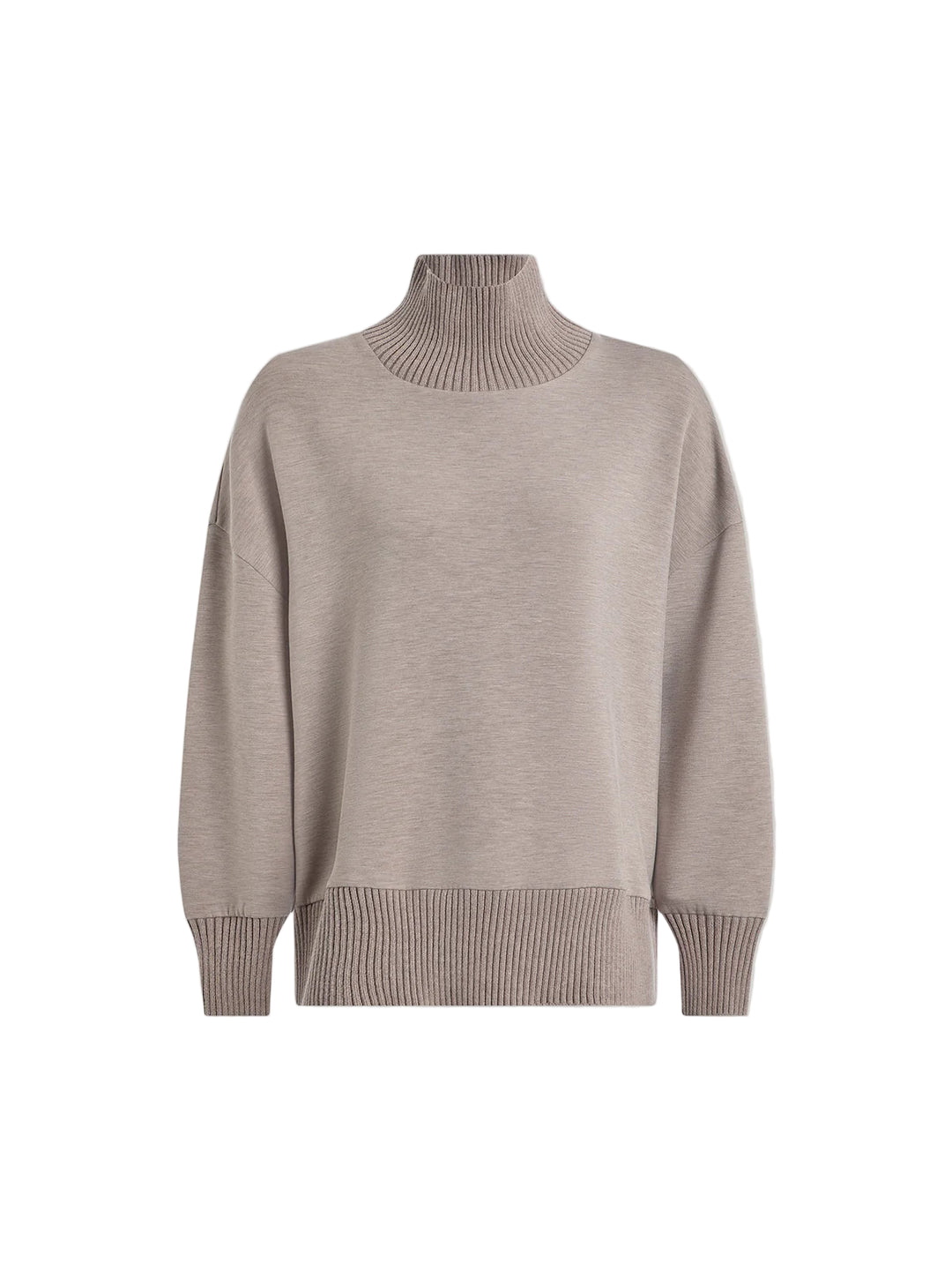This essential sweatshirt in our DoubleSoft® fabric boasts an oversized fit and modern high-neck design. Complete with knitted cuffs, neck, and hem, it includes deep side splits for enhanced movement and style.