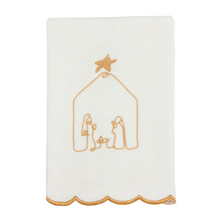 Christmas Gold Scallop Towel