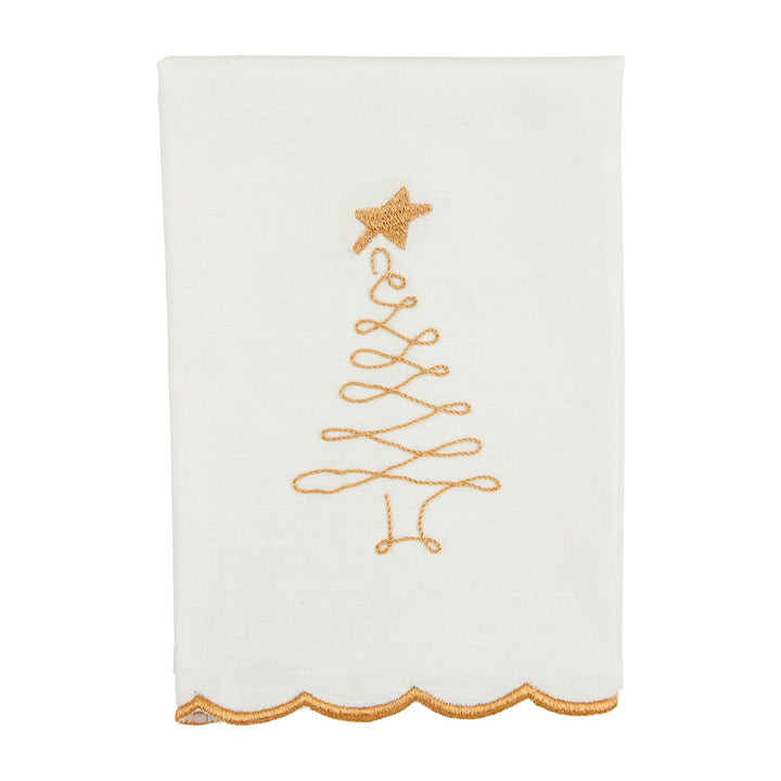 Christmas Gold Scallop Towel