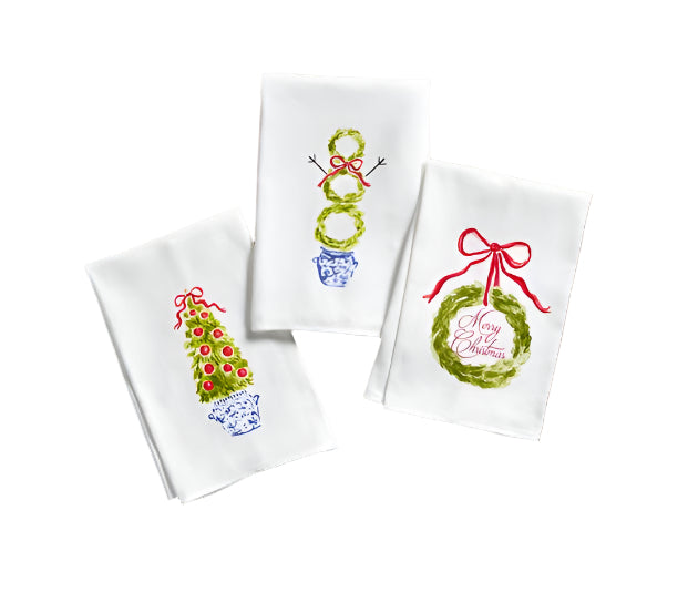 Christmas Topiary Hand Towels