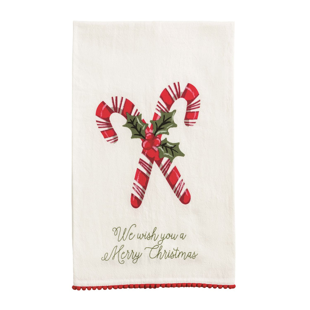 Christmas Pom Trim Hand Towel