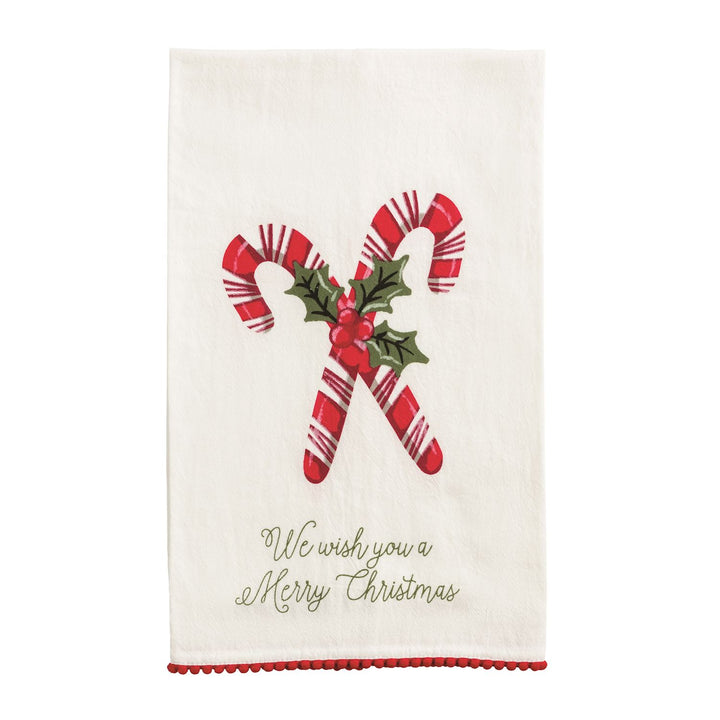 Christmas Pom Trim Hand Towel