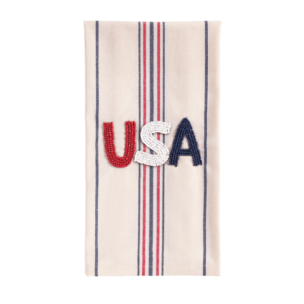 Americana Beaded Tea Towel