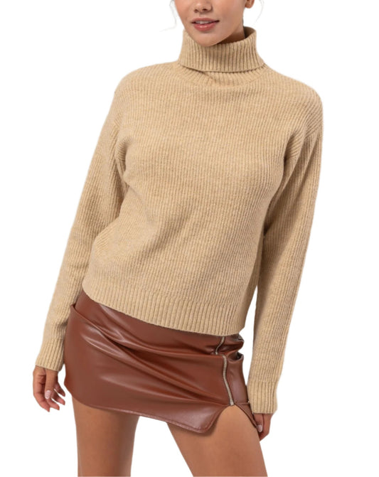 Basic And Cozy, This Ribbed Sweater Is A Closet Essential. With A Turtleneck, Classic Fit And Long Sleeves, You Will Be Reaching For This Top Again And Again. It'S A Versatile Design That Can Be Styled With Jeans, Skirts, Trousers, And Beyond.

96% Polyester 4% Spandex