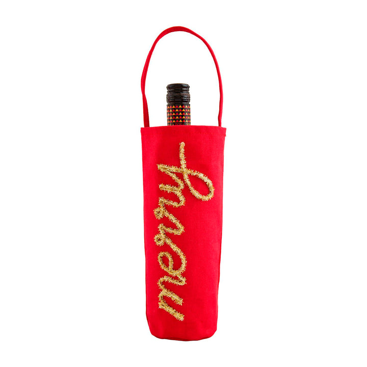 Christmas Tinsel Wine Bag