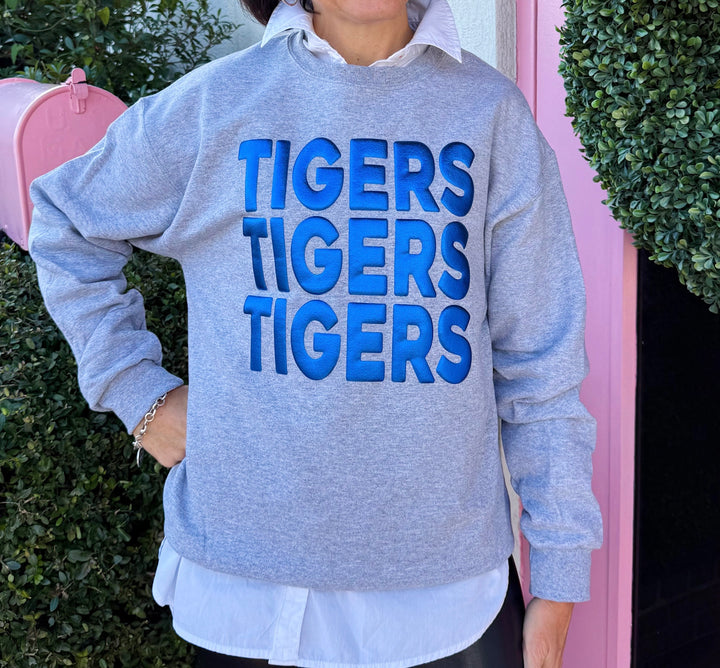 Collegiate Metallic Puff Letter Sweatshirt