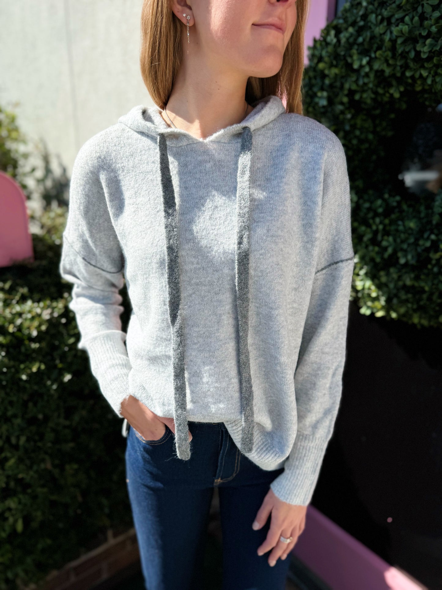 Contrast Hooded Sweater