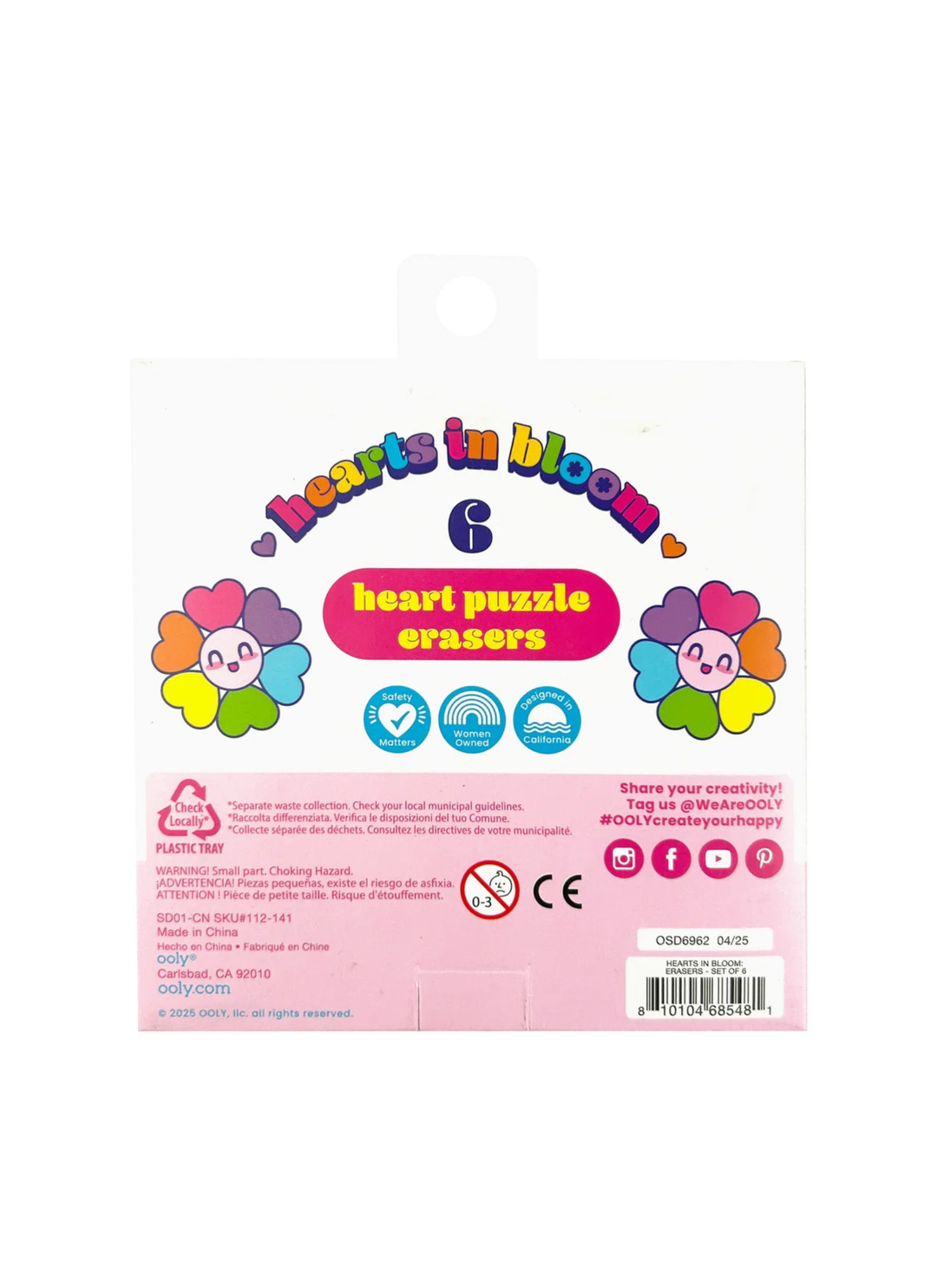 Hearts in Bloom Puzzle Erasers