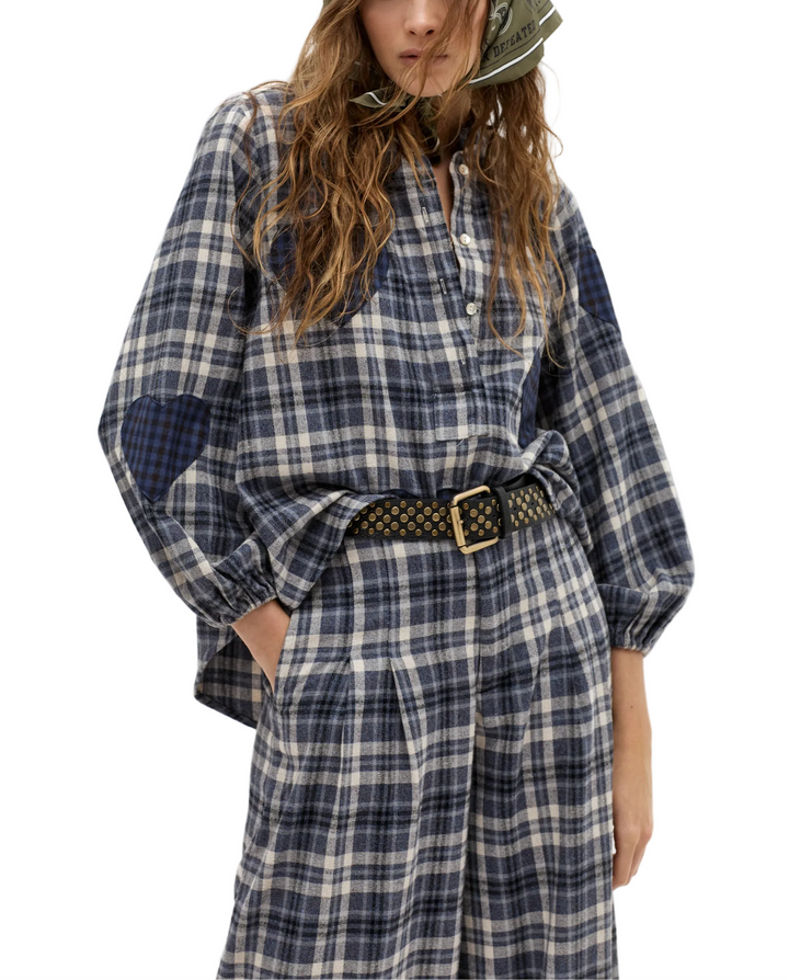 A true house classic. Our romantic Cupid Shirt is back in a beautiful blue-toned check we love. It&